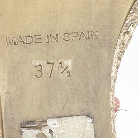 MARC BY MARC JACOBS YELLOW STARS AND HEARTS ESPADRILLE WEDGE SANDALS SZ 37.5/7.5 - Picture 9 of 11